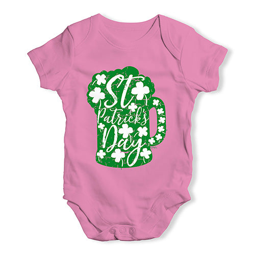 Funny Baby Bodysuits St Patrick's Day Tankard Baby Unisex Baby Grow Bodysuit 12-18 Months Pink