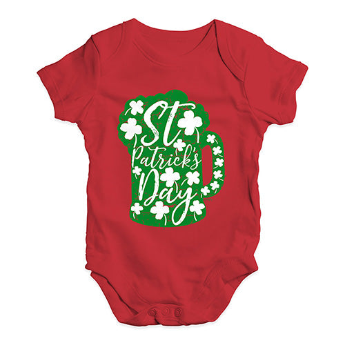 Bodysuit Baby Romper St Patrick's Day Tankard Baby Unisex Baby Grow Bodysuit 12-18 Months Red