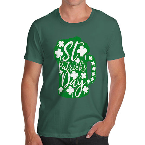 Mens Humor Novelty Graphic Sarcasm Funny T Shirt St Patrick's Day Tankard Men's T-Shirt X-Large Bottle Green