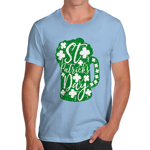 Mens T-Shirt Funny Geek Nerd Hilarious Joke St Patrick's Day Tankard Men's T-Shirt X-Large Sky Blue
