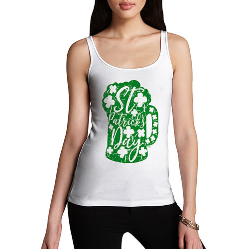 Womens Novelty Tank Top St Patrick's Day Tankard Women's Tank Top X-Large White