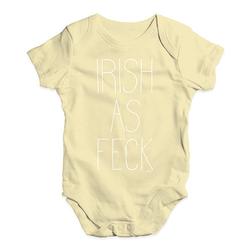 Bodysuit Baby Romper Irish As Feck Baby Unisex Baby Grow Bodysuit 3-6 Months Lemon