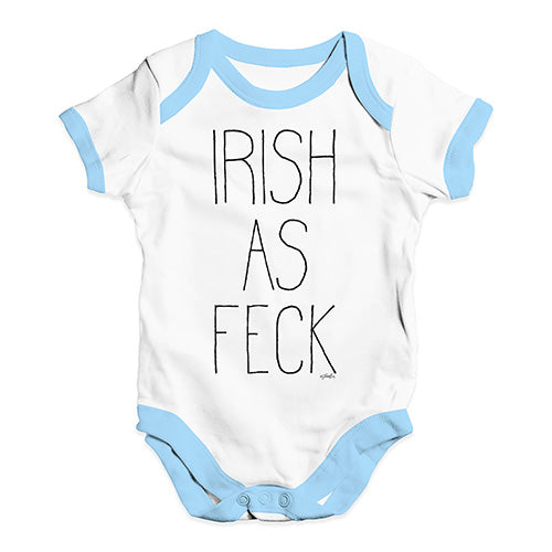 Funny Baby Clothes Irish As Feck Baby Unisex Baby Grow Bodysuit Newborn White Blue Trim