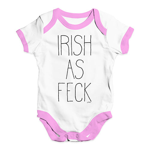 Baby Boy Clothes Irish As Feck Baby Unisex Baby Grow Bodysuit 3-6 Months White Pink Trim