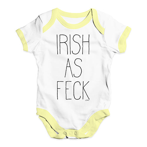 Cute Infant Bodysuit Irish As Feck Baby Unisex Baby Grow Bodysuit 12-18 Months White Yellow Trim