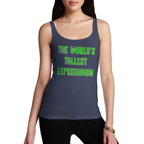 Womens Funny Tank Top The World's Tallest Leprechaun Women's Tank Top X-Large Navy