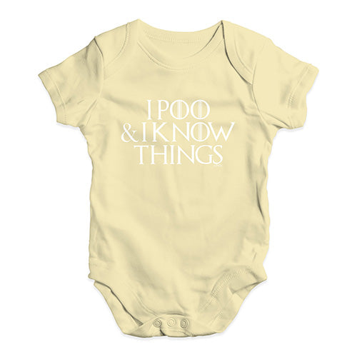 I Poo And I Know Things Game Of Thrones Baby Unisex Baby Grow Bodysuit