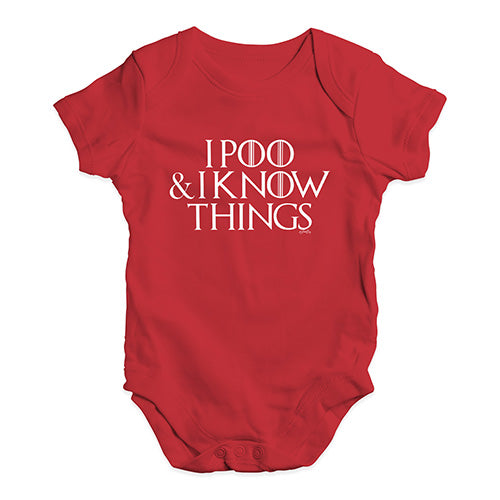 I Poo And I Know Things Game Of Thrones Baby Unisex Baby Grow Bodysuit