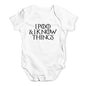 I Poo And I Know Things Game Of Thrones Baby Unisex Baby Grow Bodysuit