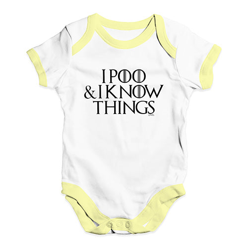 I Poo And I Know Things Game Of Thrones Baby Unisex Baby Grow Bodysuit