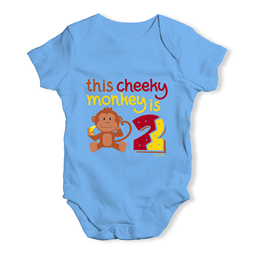 This Cheeky Monkey Is 2 Baby Unisex Baby Grow Bodysuit