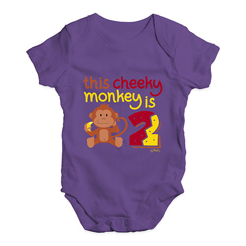 This Cheeky Monkey Is 2 Baby Unisex Baby Grow Bodysuit