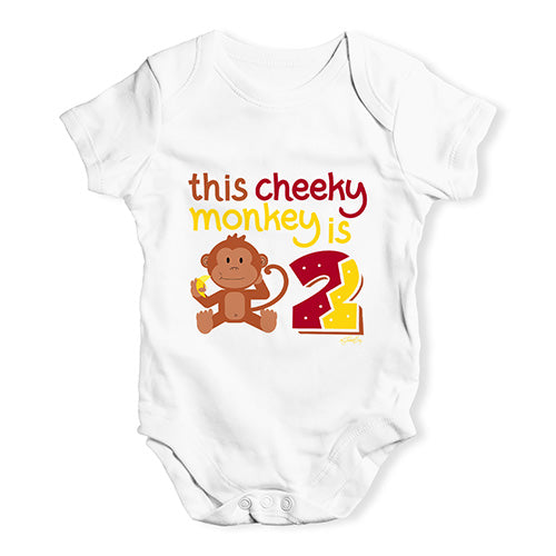 This Cheeky Monkey Is 2 Baby Unisex Baby Grow Bodysuit