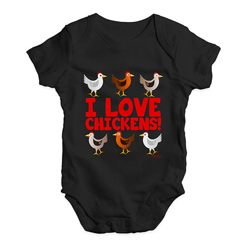 I Love Chickens! Baby Unisex Baby Grow Bodysuit