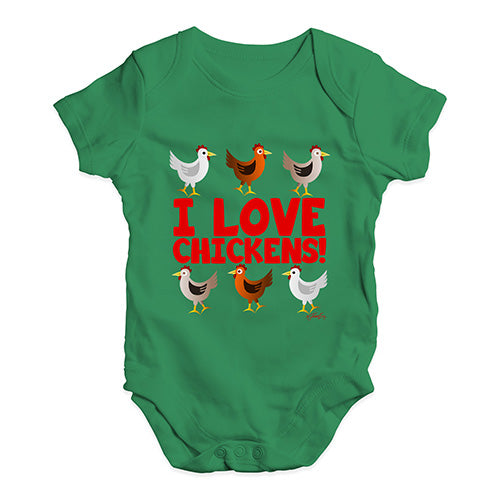 I Love Chickens! Baby Unisex Baby Grow Bodysuit