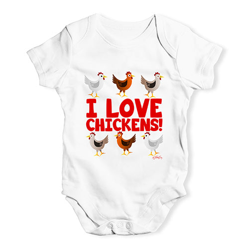 I Love Chickens! Baby Unisex Baby Grow Bodysuit