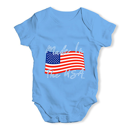 Made In The USA Flag Baby Unisex Baby Grow Bodysuit