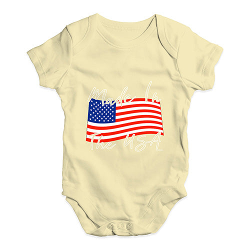 Made In The USA Flag Baby Unisex Baby Grow Bodysuit