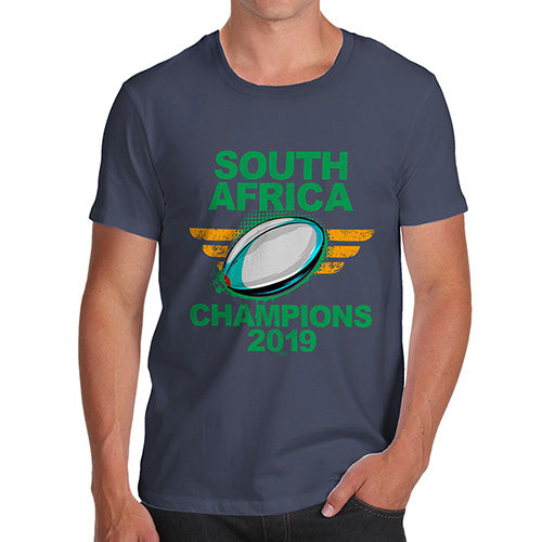 Novelty T Shirts For Dad South Africa Rugby Champions 2019 Men's T-Shirt Medium Navy
