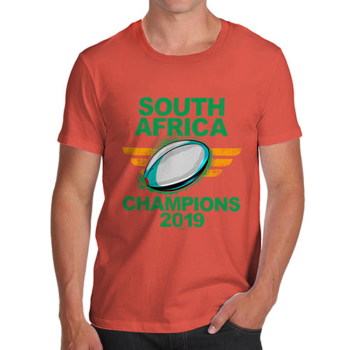 Funny Tee Shirts For Men South Africa Rugby Champions 2019 Men's T-Shirt Small Orange