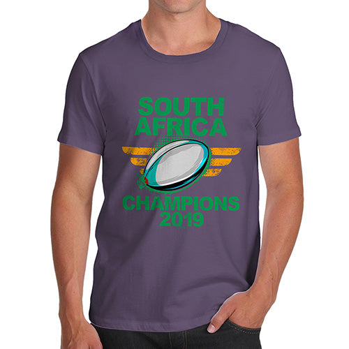 Funny T-Shirts For Men South Africa Rugby Champions 2019 Men's T-Shirt Medium Plum