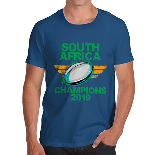Novelty Tshirts Men South Africa Rugby Champions 2019 Men's T-Shirt X-Large Royal Blue