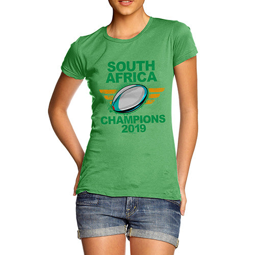 Funny Tshirts For Women South Africa Rugby Champions 2019 Women's T-Shirt Medium Green