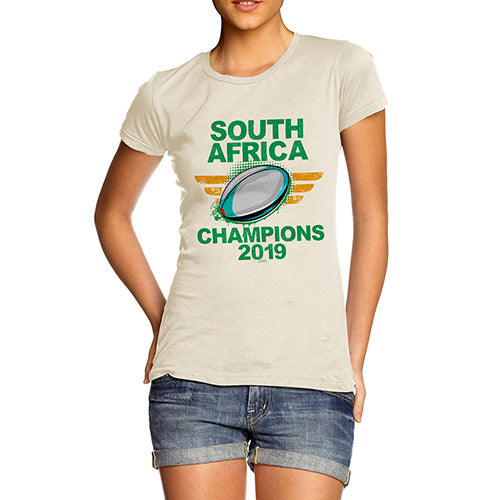 Womens Novelty T Shirt South Africa Rugby Champions 2019 Women's T-Shirt Small Natural