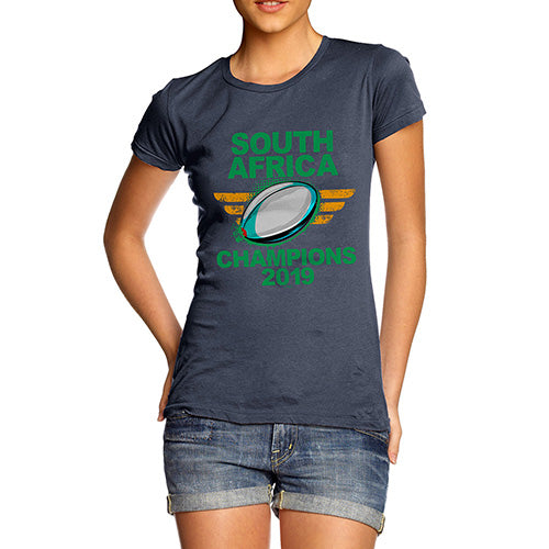 Funny Shirts For Women South Africa Rugby Champions 2019 Women's T-Shirt Small Navy