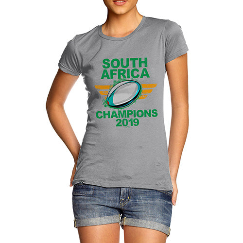 Funny Tee Shirts For Women South Africa Rugby Champions 2019 Women's T-Shirt Large Light Grey