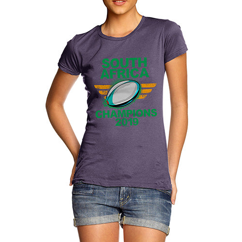 Womens Novelty T Shirt South Africa Rugby Champions 2019 Women's T-Shirt Medium Plum