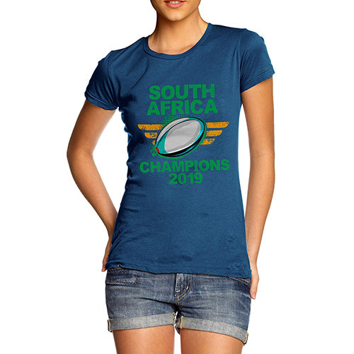Funny T Shirts For Mom South Africa Rugby Champions 2019 Women's T-Shirt X-Large Royal Blue