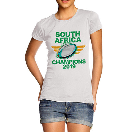 Funny T Shirts For Women South Africa Rugby Champions 2019 Women's T-Shirt X-Large White