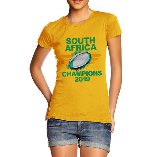 Funny T Shirts For Mom South Africa Rugby Champions 2019 Women's T-Shirt X-Large Yellow