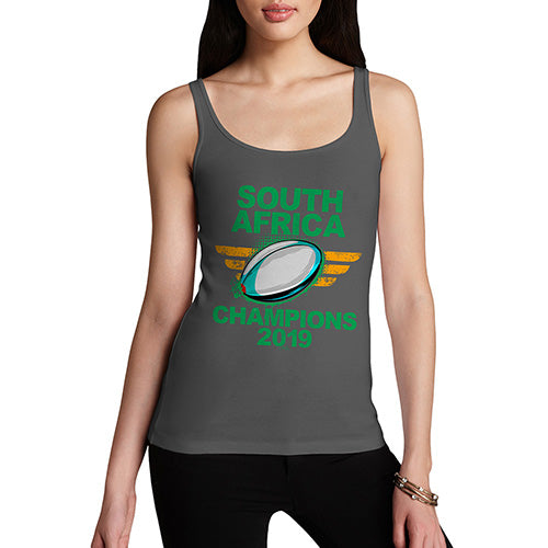 Womens Humor Novelty Graphic Funny Tank Top South Africa Rugby Champions 2019 Women's Tank Top Large Dark Grey