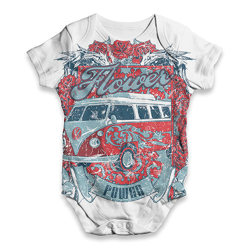 Flower Power Hippie Bus Baby Unisex ALL-OVER PRINT Baby Grow Bodysuit