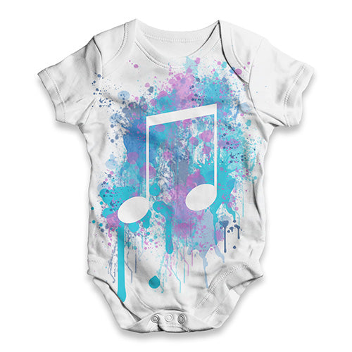 Paint Splat Musical Note Baby Unisex ALL-OVER PRINT Baby Grow Bodysuit