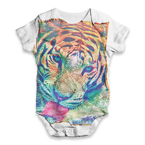 Psychedelic Tiger Distress Baby Unisex ALL-OVER PRINT Baby Grow Bodysuit