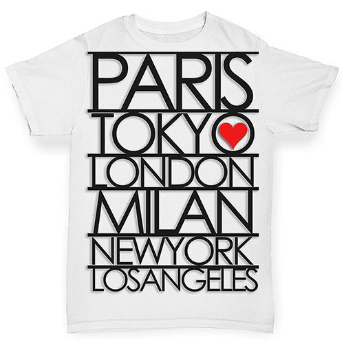 Paris, Milan, London, New York - Fashion Capitals of the World Baby Toddler ALL-OVER PRINT Baby T-shirt