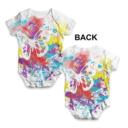 Butterflies Splash Of Colour Baby Unisex ALL-OVER PRINT Baby Grow Bodysuit