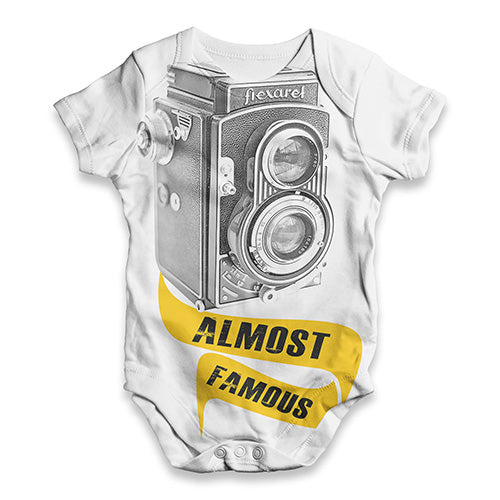 Vintage Camera Almost Famous Baby Unisex ALL-OVER PRINT Baby Grow Bodysuit