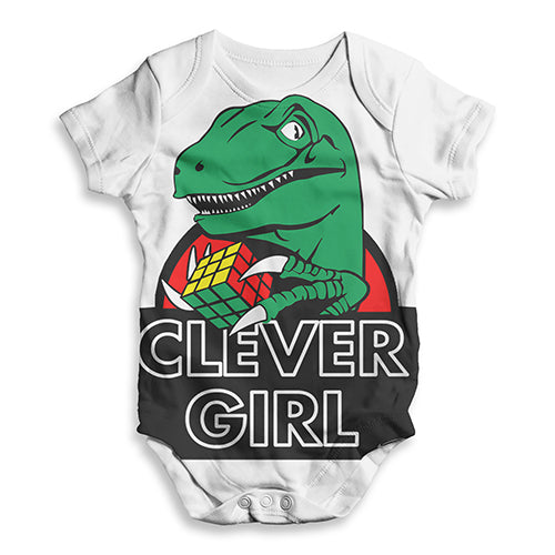 Clever Girl Dinosaur Baby Unisex ALL-OVER PRINT Baby Grow Bodysuit