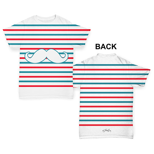 Candy Stripe Moustache Baby Toddler ALL-OVER PRINT Baby T-shirt