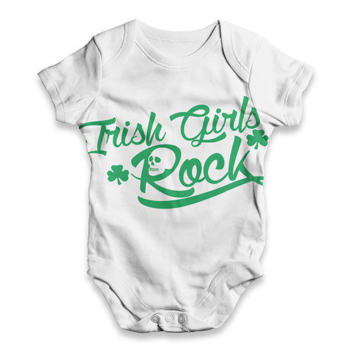 Funny Baby Bodysuits Irish Girls Rock Baby Unisex ALL-OVER PRINT Baby Grow Bodysuit 6-12 Months White