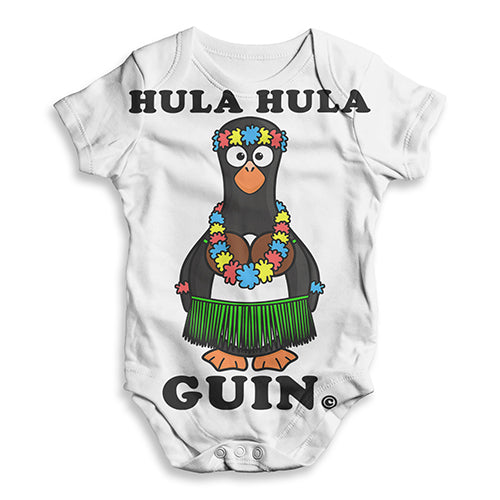 Hawaiian Hula Hula Guin The Penguin Baby Unisex ALL-OVER PRINT Baby Grow Bodysuit