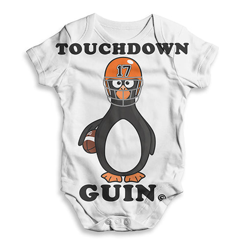 American Football Touchdown Guin The Penguin Baby Unisex ALL-OVER PRINT Baby Grow Bodysuit
