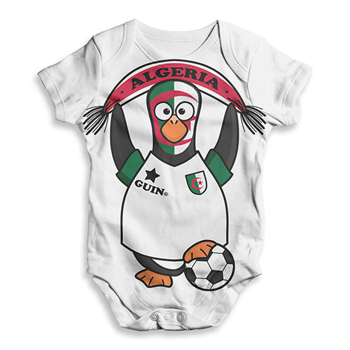 Algeria Guin Penguin Soccer Fan Baby Unisex ALL-OVER PRINT Baby Grow Bodysuit