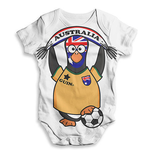 Australia Guin Penguin Soccer Fan Baby Unisex ALL-OVER PRINT Baby Grow Bodysuit