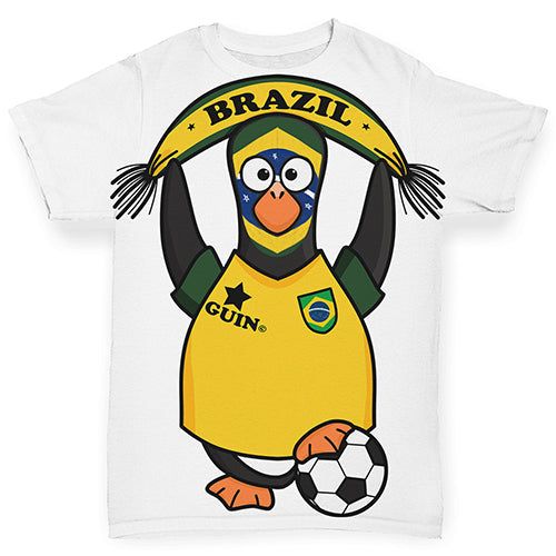 Brazil Guin Penguin Soccer Fan Baby Toddler ALL-OVER PRINT Baby T-shirt