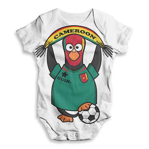 Cameroon Guin Penguin Soccer Fan Baby Unisex ALL-OVER PRINT Baby Grow Bodysuit